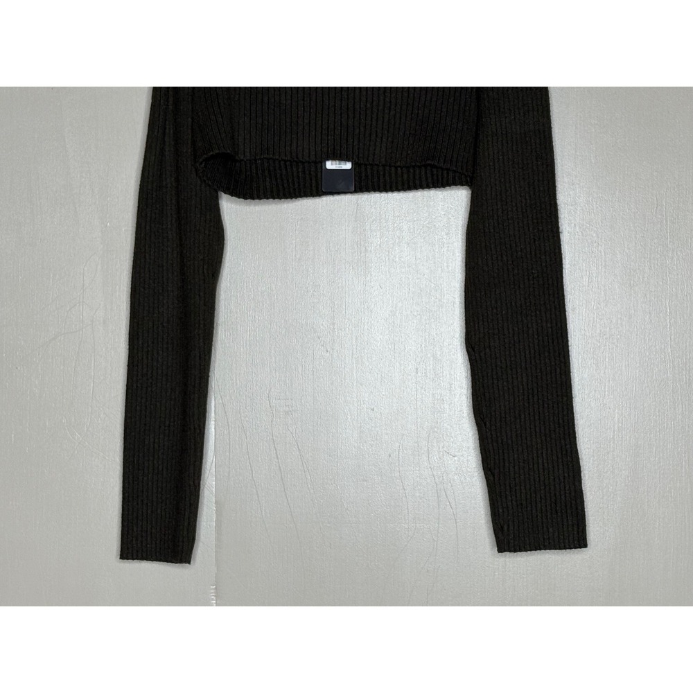 Fashion Nova Olive Brown Off Shoulder Cropped Sweater Top XL NWT - Picture 7 of 9